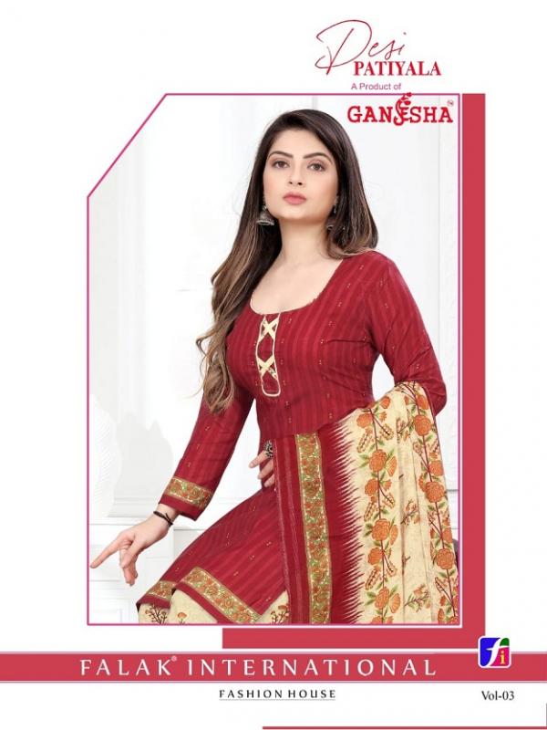 Ganesha Desi Patiyala Vol-3 Indo Cotto Readymade Suit